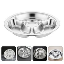 Raindrops Stainless Steel Dinner Plates Silver 4 Compartments for Healthy Diet