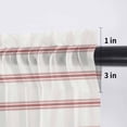 thumbnail image 5 of Red Striped Valance Curtains for Kitchen/Living Room/Bathroom/Bedroom Window, Rod Pocket Small Topper Half Short Window Curtains Voile Sheer Scarf, Rustic Red Stripe Modern Art Beige 60"x18", 5 of 8