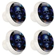 thumbnail image 2 of 4 Pcs Round White Knobs for Kitchen Cabinet Cupboard Dresser Bookcase Skull Butterfly Drawer Pulls Handles Home Decor, 2 of 8