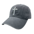 thumbnail image 1 of Embroidered Christian Jesus Cross Hat for Men Women, Vintage Washed Dad Hats Adjustable Baseball Cap, 1 of 6