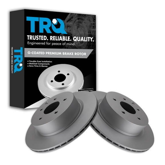 TRQ Rear Brake Rotors Set Vented Premium G-Coated Fits Select 2009-2022 Nissan Maxima