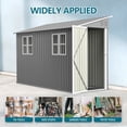 thumbnail image 5 of LZBEITEM 4 x 10 ft Outdoor Metal Storage Lean to Shed with Two Windows, Galvanized Floor Frame Kit, Lockable for Garden, Backyard 33 sq ft, 5 of 13