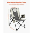 thumbnail image 2 of Folding Camping Chair with 3 Reclining Positions High Back Padded Armrest Headrest 260lbs Capacity Portable Outdoor Beach Lawn Sports Travel Chair, 2 of 6