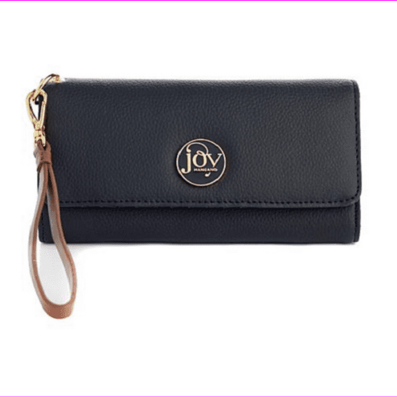 JOY Luxe Genuine Leather Trifold Wallet with RFID Protection, Black