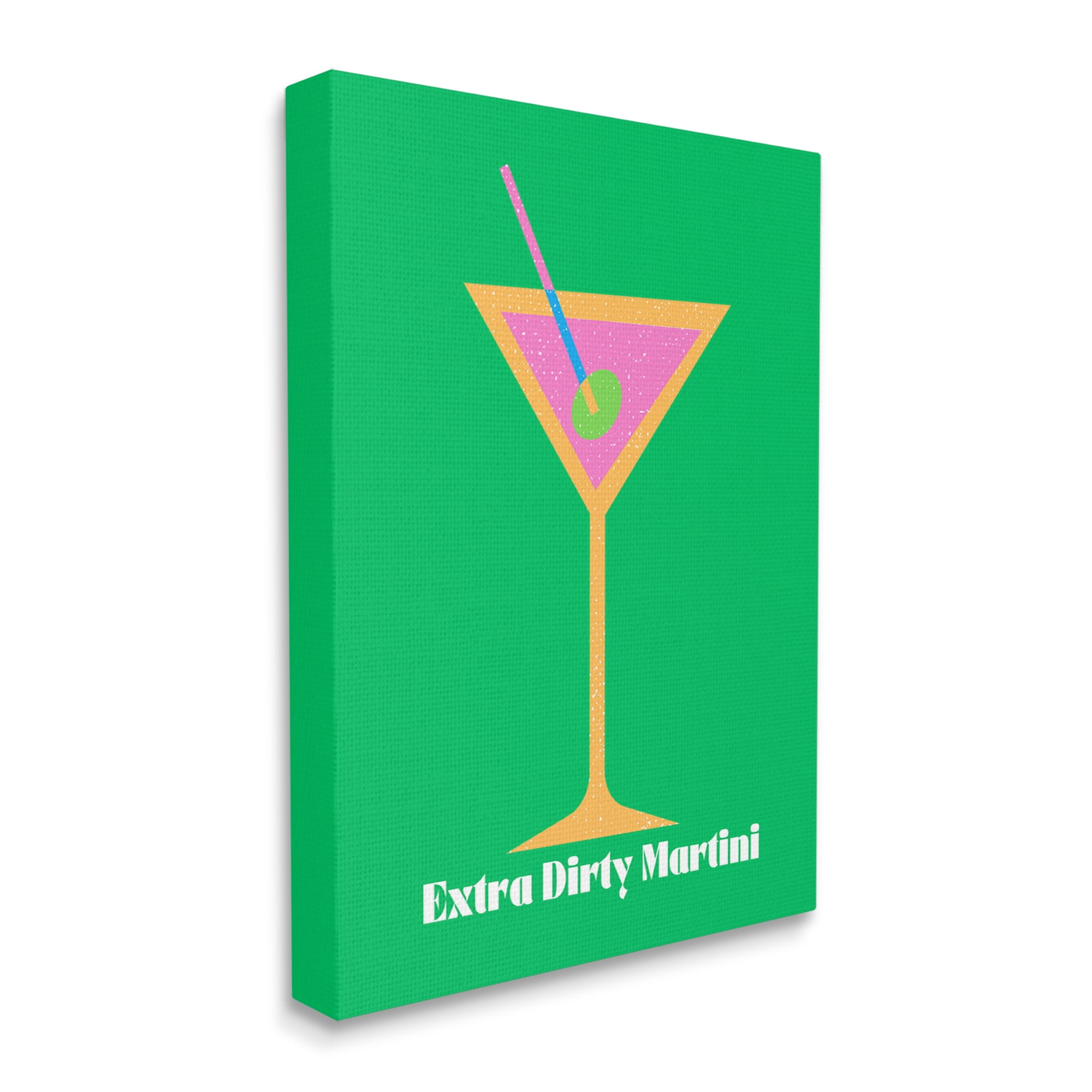 Stupell Industries Extra Dirty Martini on Green Food & Beverage Painting Gallery Wrapped Canvas Art Print Wall Art, 16 x 20