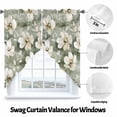 thumbnail image 3 of Vintage Magnolia Swag Valances for Windows 2 Pack White Blooming Floral Green Oil Painting Swag Kitchen Curtains 36 Inches Long Rod Pocket Short Window Treatment for Kitchen Bathroom 36"x36", 3 of 8