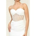 thumbnail image 3 of May Queen MQ2088B Juniors Womens Sleeveless Ivory Twist-Detailed Bridal Jeweled Gown, 3 of 4
