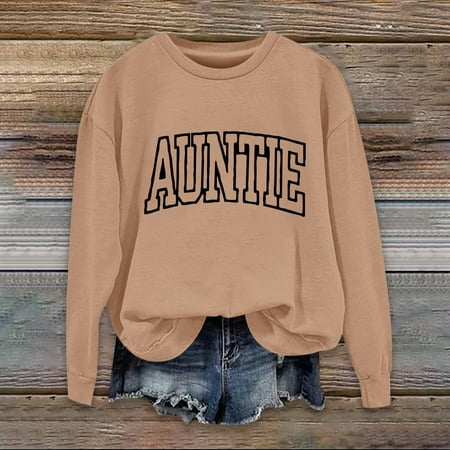 WNEGSTG Oversized Sweatshirt for Women Round Neck Oversized Tshirts Fall Winter Tops Long Sleeve Hoodless Sweatshirt Polyester Yellow L