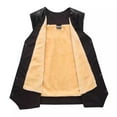 BVnarty Men's Faux Leather Vest Winter Warm Fleece Lined Motorcycle