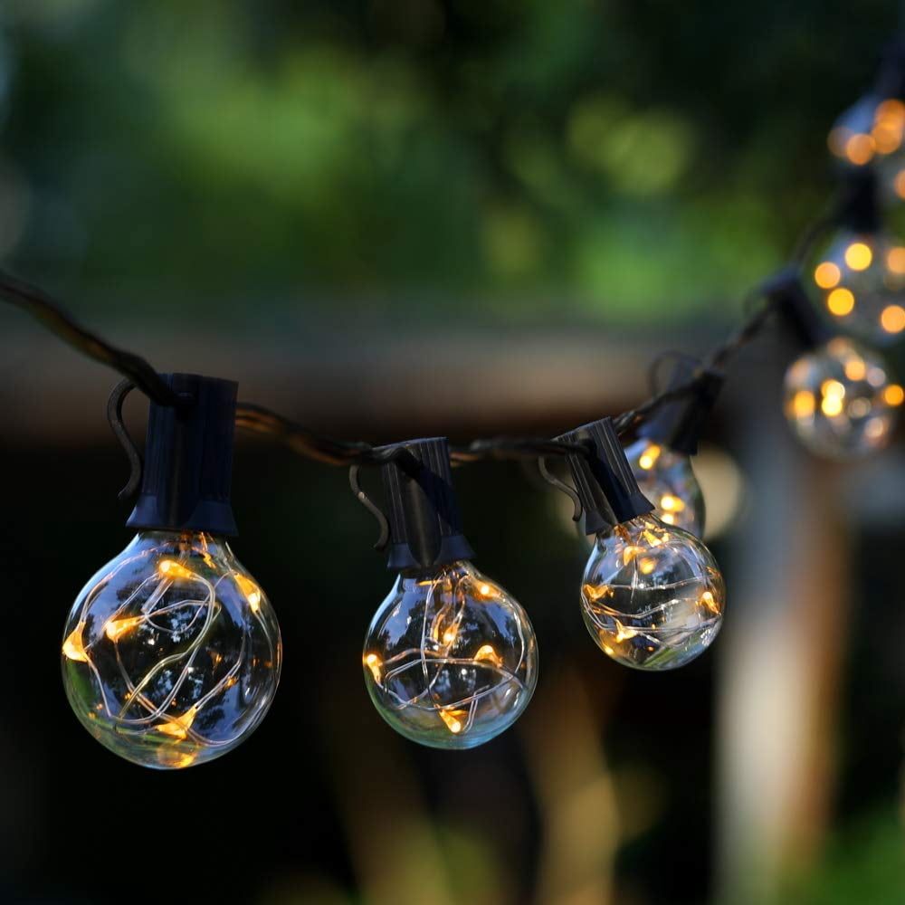 Yi Lighting 39 FT Outdoor String Light with 30pcs Globe LED Bulbs, Weatherproof for Patio Porch Backyard Party Wedding Holiday