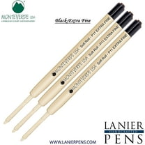 Lanier Combo Pack - 3 Pack - Monteverde Soft Roll Extra Fine Ballpoint P11 Paste Ink Refill Compatible with most Parker Style Ballpoint Pens - Black (Extra Fine Tip 0.5mm)