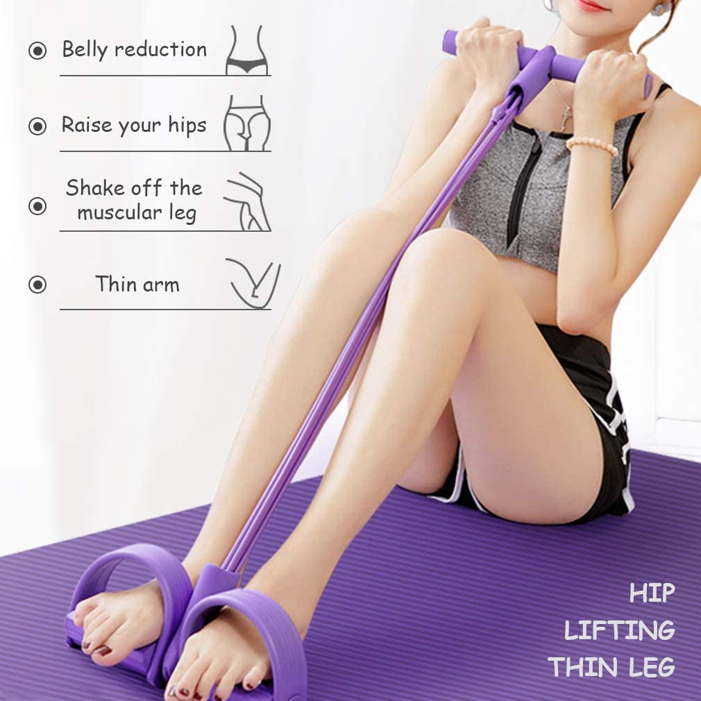 Bande De Résistance à 6 Tubes Avec Pédales - Pour Entraînement Complet Du Corps - Fitness Maison, Voyage