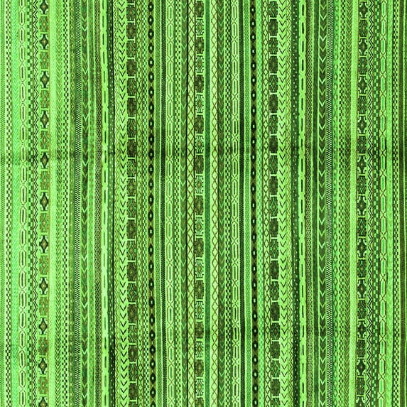 Ahgly Company Indoor Square Abstract Green Modern Area Rugs, 6' Square