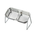 thumbnail image 3 of Nebwoak Elevated Stainless Steel Pet Double Bowl with Metal Stand - Anti-Spill, Neck-Friendly for Cats & Small-Medium Dogs, Dishwasher-Safe, 2 Compartments for Food & Water, 3 of 7