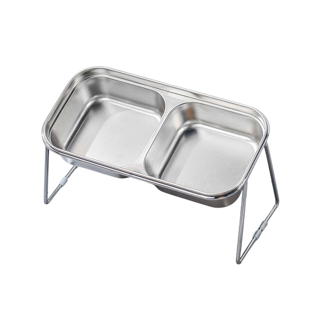 Kyursd Summer Home/Kitchen Organizers and Storage Special Offer!Stainless Steel Kitty Bowl Kitty Food Bowl Dog Kitty Water Bowl Rice Food And Water Integrated Non Knocks And Neck Protection