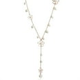 thumbnail image 2 of Jiaroswwei Women's Fashion Korean Style Faux Pearl Flowers Long Necklace Sweater Chain, 2 of 8