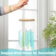 thumbnail image 3 of Carillón de viento Wenqik de cristal marino azul de 43 cm hecho a mano, 3 of 7
