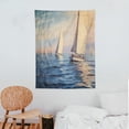 thumbnail image 3 of ONETECH  Nautical Tapestry, Racing Sailboats in Mediterranean Sea Adventure Winner Sports Freedom Photo Print, Wall Hanging for Bedroom Living Room Dorm Decor,Blue Salmon, 3 of 7