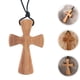thumbnail image 5 of Collar con colgante de cruz de madera, collar con cruz decorativa, adorno con dije cruzado, 5 of 6