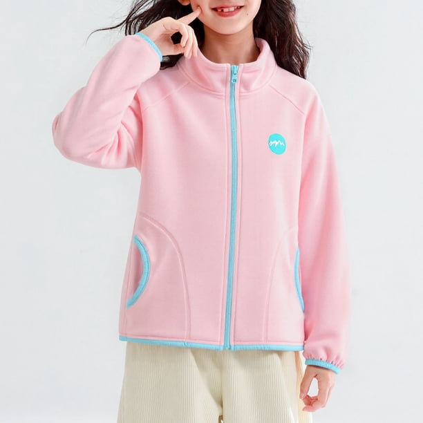 Blusa y camisa de cuello alto de manga larga para niños y niñas, sudadera con capucha y bolsillo con cremallera y cuello alto abrigado, de terciopelo granulado, moderna y cálida, para niñas.