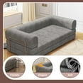 thumbnail image 3 of Convertible Sofa Couch Sleeper Sofa Bed w/Corduroy Fabric, 78.5'' Foldable Upholstered Compressed Floor Couch for Living Room, Apartment No Assembly Required (Gray), 3 of 7