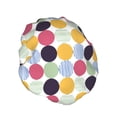 thumbnail image 2 of Disketp Polka Dot Shower Caps,Reusable Shower Cap For Women, Double Layer Waterproof Hair Cap, Large Size For All Hair Lengths,For Girls Spa Home Salon Use, 2 of 9