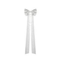 geerera Wedding Pew Bow, 42x10 Inch Satin Aisle Bow, for Church Chair Decor, Bridal Shower, Wedding Reception Decorations