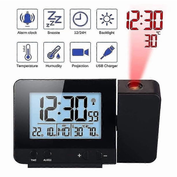 Digital Projection Alarm Clock With Temperature And Time Projection ...