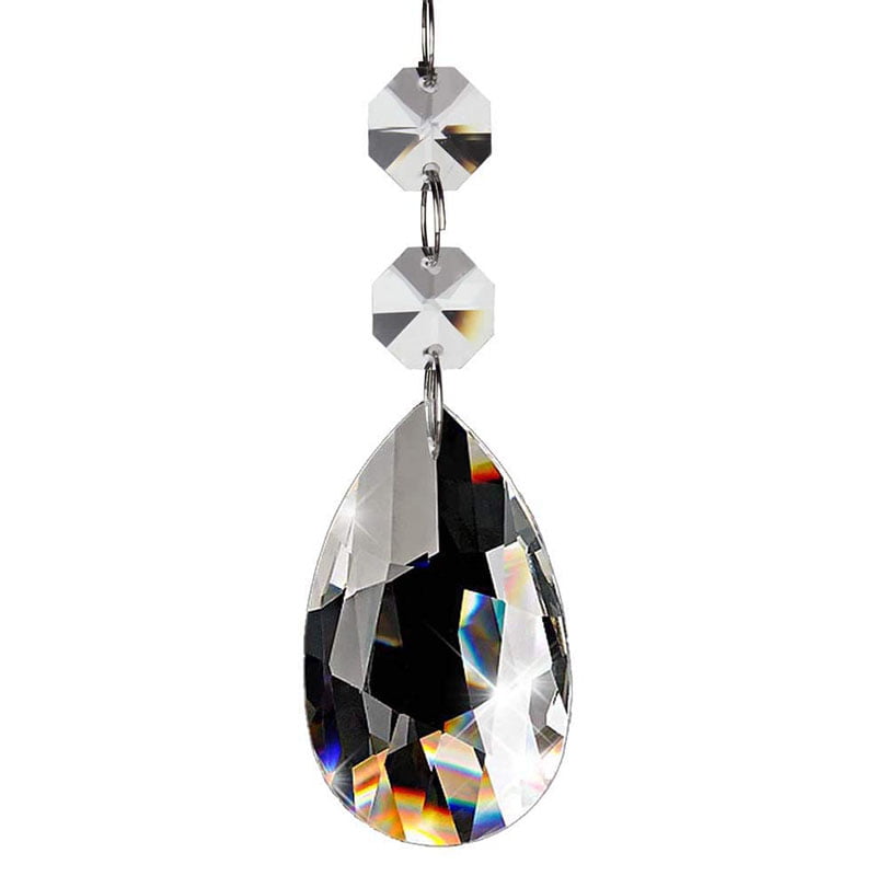 20pcs Amber Chandelier Glass Crystals Lamp Prisms Hanging Drops Pendants 38mm 