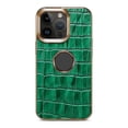 thumbnail image 2 of For iPhone 15 Denior Crocodile Texture Genuine Leather Electroplating Phone Case, 2 of 5