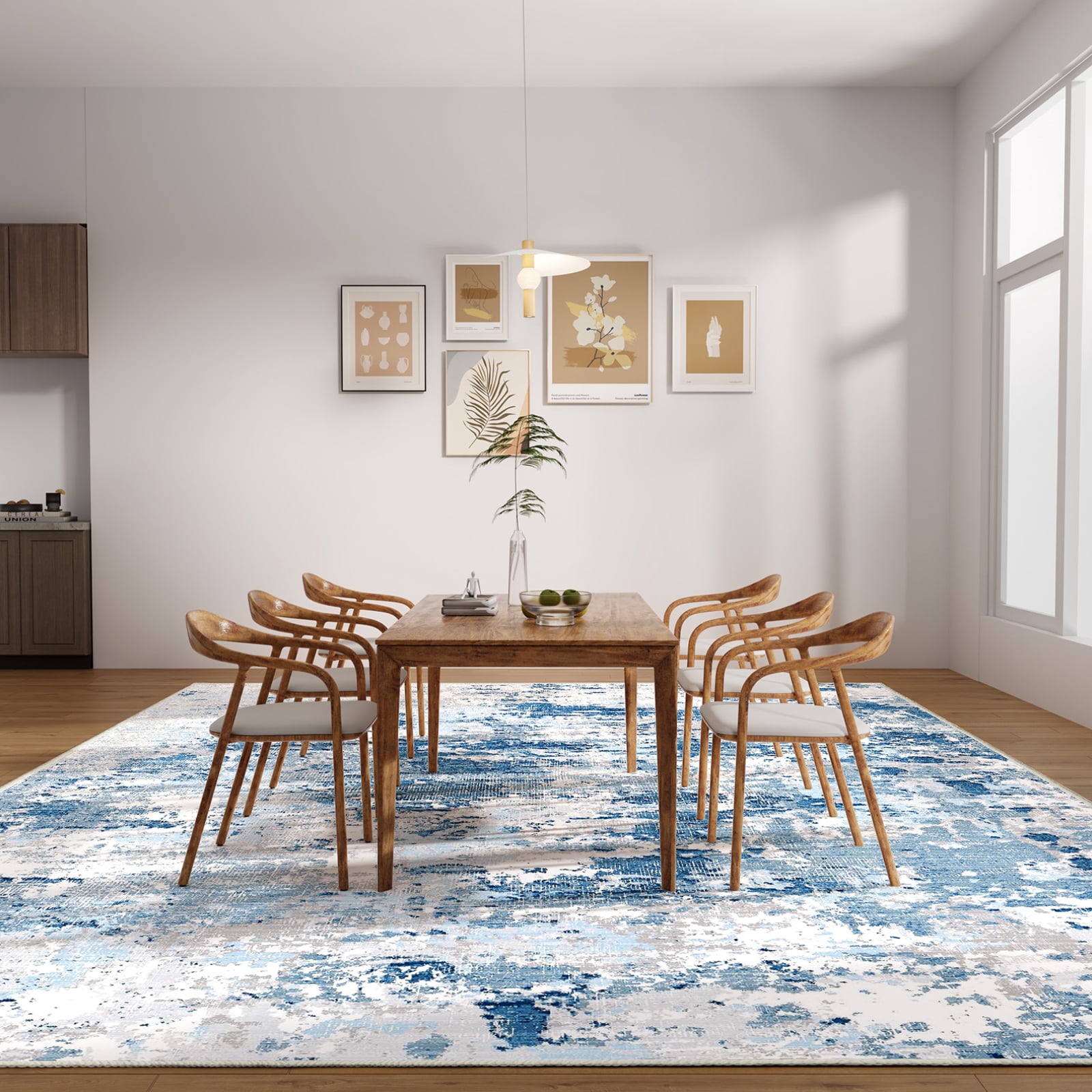 Cozylore 5'x7' Area Rugs for Living Room Distressed Abstract Machine Washable Rugs Low Pile Non Slip Carpet for Bedroom Dining Room
