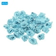 thumbnail image 3 of Uxcell Mini Satin Ribbon Roses Tiny Fabric Flowers Embellishments Rosettes Applique Light Blue 70 Pcs, 3 of 5