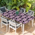 thumbnail image 2 of Purple Floral Table Cloths for 3 Foot Rectangle Tables, Abstract Watercolor Flower Leaf Plant Patio Waterproof Elastic Fitted Tablecloths, Washable Rectangular Table Cover for Camping, 2 of 8