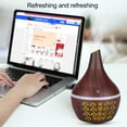 thumbnail image 4 of Hgallory Household Aroma Diffuser with LED Colorful Lights, 300ml Wood Grain Vase USB Desktop Aromatherapy Oil Diffusers, Quiet Portable Humidifiers for Bedroom, 1PC, A, 4.3"x4.3"x5.7", 4 of 8
