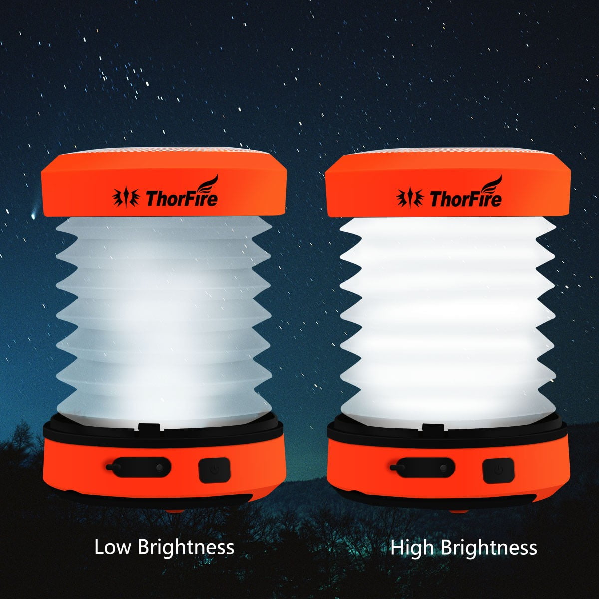 ThorFire LED Camping Lantern mini Flashlight USB Rechargeable Light