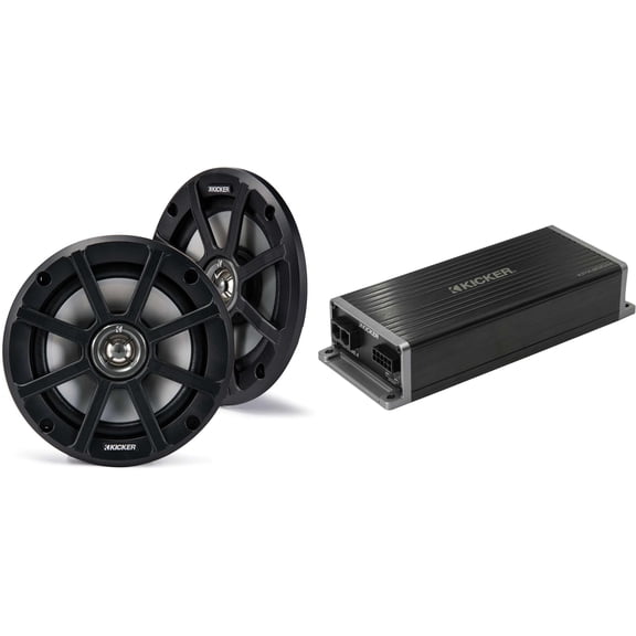 Kicker Marine KPX300.4 Powersports & Motorcycle Amp & 6.5" Speakers (2 Ohm )