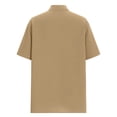 thumbnail image 6 of ibuvkizy Shirts for Men Summer Short Sleeve with Button Down Solid Color Casual Tops Khaki,XL, 6 of 7