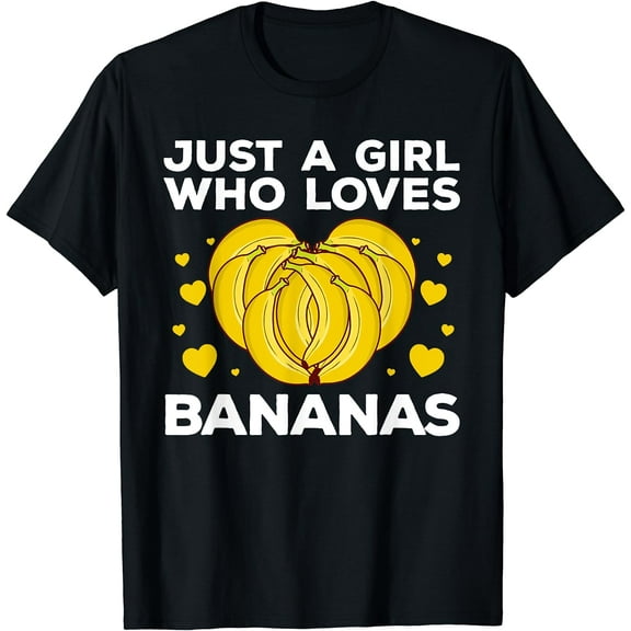 Funny Banana Design Women Girls Kids Banana Fruit Lovers T-Shirt