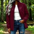 thumbnail image 2 of Edvintorg Windbreaker Jacket Women Lightweight Outdoor Long Sleeve Loose Casual Zip Up Coat Women's Clothing Wine S, 2 of 8