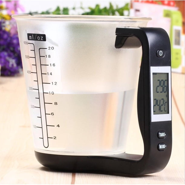 Taza medidora, báscula de cocina, vaso de precipitados Digital Libra, báscula electrónica con pantalla LCD, tazas de medición de temperatura Adepaton 2021660-1