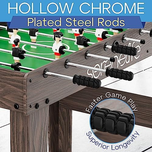 SereneLife Competition Sized Foosball Table, Full Size 48in Portable Soccer with Ball for Home, Arcade Game Room, Board Game for Indoor or Outdoor, Family Game Night, Perfect for Kids and Adults