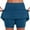 Blue, variant on USSUMA Plus Size Shorts Solid Color Bike Elastic Band Fashionable And Comfortable Skinny Skirt Pants Lounge Mid Waist Sports Lightweight Short Pants Leggings Athletic Fit Flowy Shorts Blue L