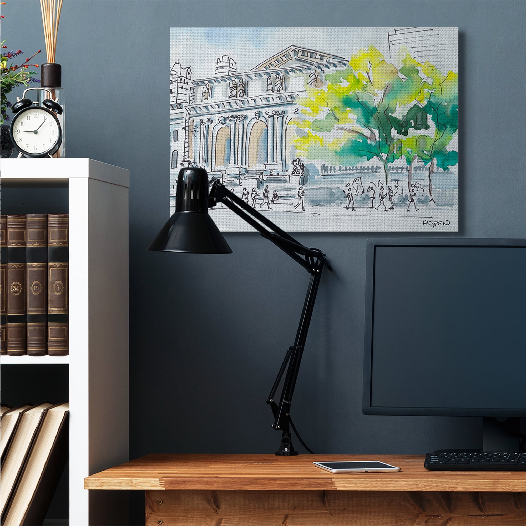 Stupell Industries Classic City Architecture Urban Watercolor Landscape Canvas Wall Art by Mark Higden