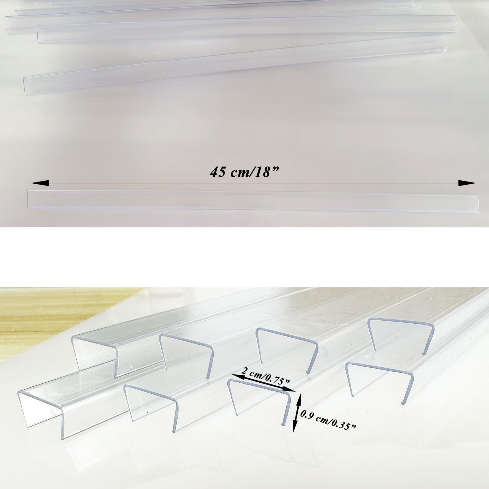 20Pcs Cabinet Protector Edge Guard, 17in Cabinet Door Protector Trash Drawer Protector Edge Guard, Plastic Slip on Protectors for Cabinets– 3/4" Thick