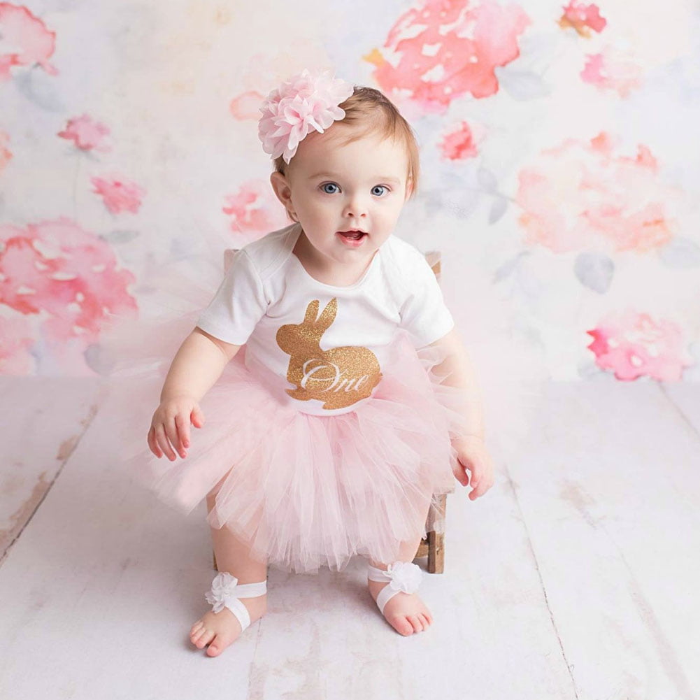 Baby Girl My First Easter Outfits Egg Bunny Romper Tutu Dress Clothes Costume 