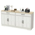 thumbnail image 4 of SQIREP 55.91" Wood Storage Cabinet Large Barn Door Accent Cabinet with 4 Doors and 2 Drawers, Farmhouse Freestanding Storage Cabinet Floor Cabinet for Living Room, Bathroom, Kitchen, Hallway, 4 of 9
