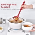 thumbnail image 3 of 13 inch Silicone Soup Ladle: U-Taste 600°F Heat Resistant Non-stick Seamless Rubber Large Kitchen Deep Serving Spoon with Non-slip Solid Long Handle for Cooking Sauce, Stews, Gravies, Chili (Red), 3 of 9