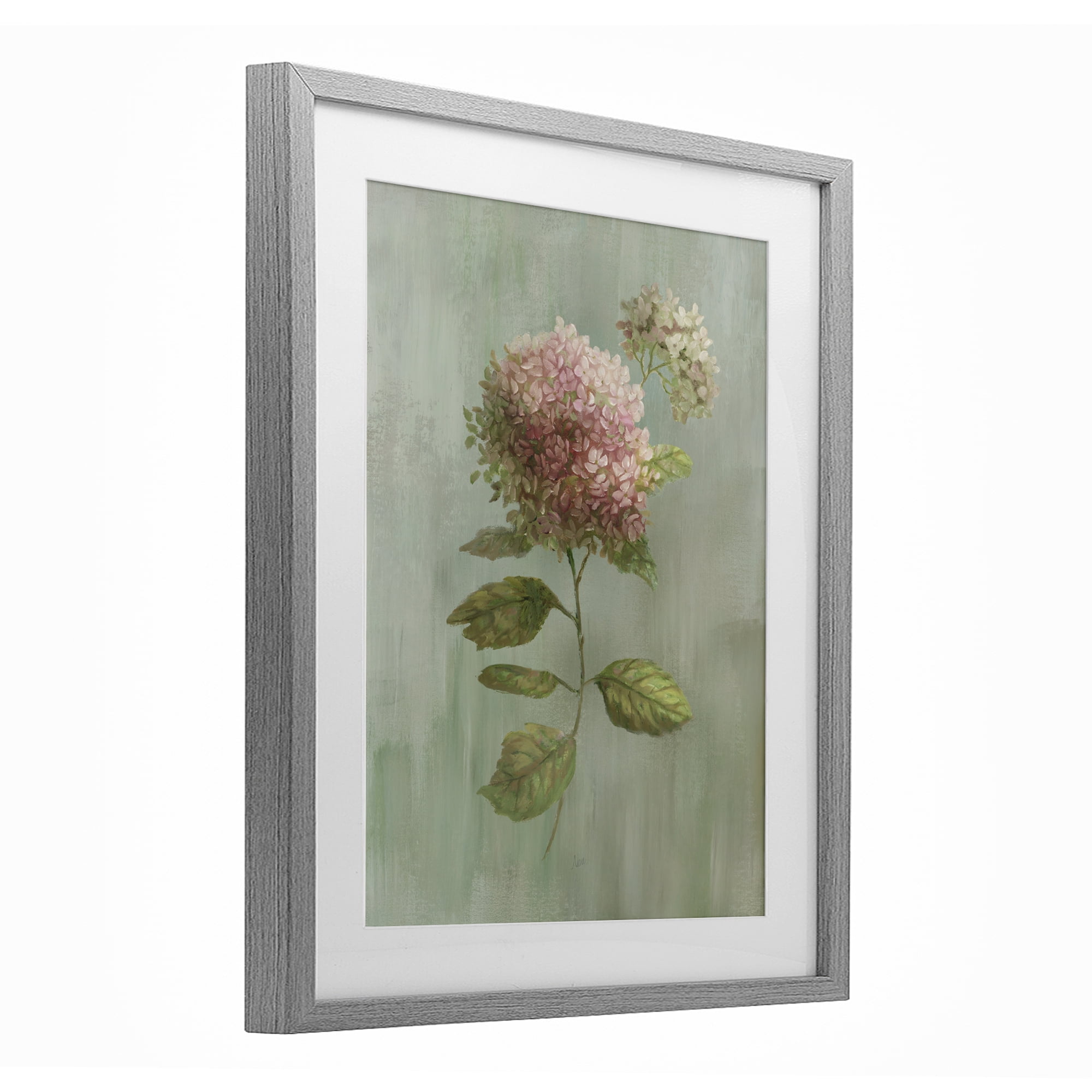 Stupell Industries Vintage Hydrangea Bushel Gray Framed Print Under Glass, design by Nan