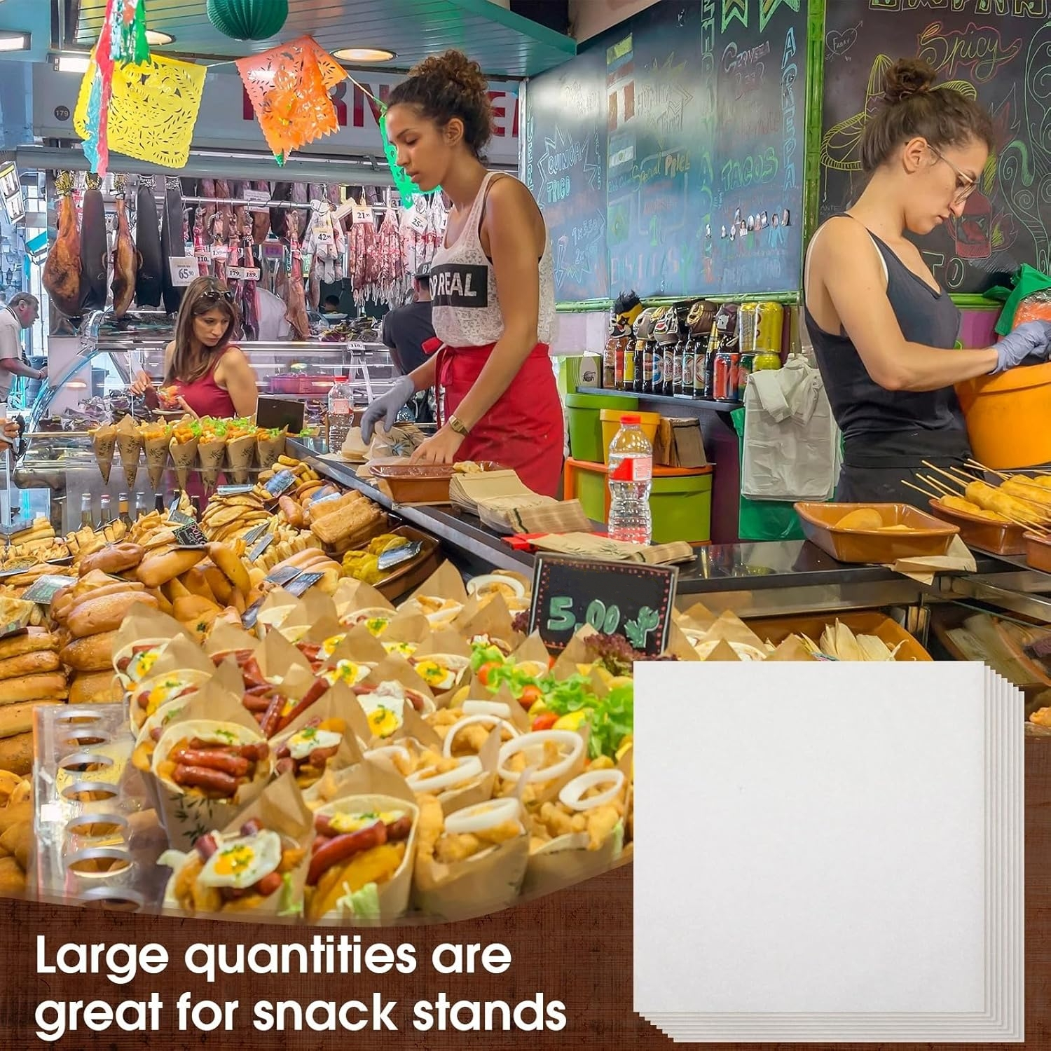100 Pcs Deli Paper Sheets Proof Deli Wrappers White Parchment Paper Food Basket Paper Liners Food Wrapping Paper Sheets for Cookies Microwave Oven Picnic BBQ,White,10x14 inch,Topboutique