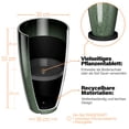 thumbnail image 2 of FIASON 2 Pack 21 Inch Dark Green Gradient Tall Plastic Planters, 10mm Thick Glossy Marble Finish with Drainage Holes & 2-in-1 Saucer, Indoor Outdoor Planters for Front Porch Patio, 2 of 8